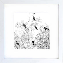 Load image into Gallery viewer, crow tree - black and white
